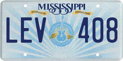 MS license plate LEV408