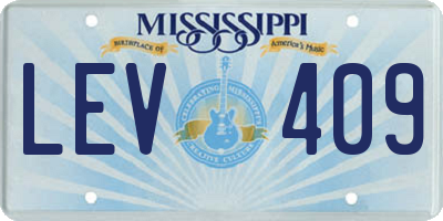 MS license plate LEV409