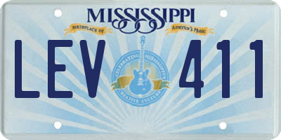 MS license plate LEV411