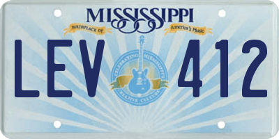MS license plate LEV412