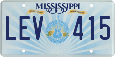 MS license plate LEV415
