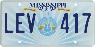 MS license plate LEV417