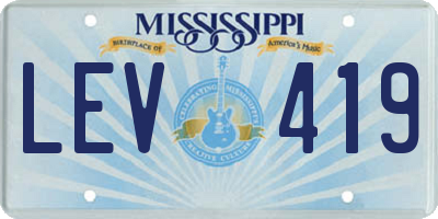 MS license plate LEV419