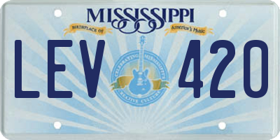 MS license plate LEV420