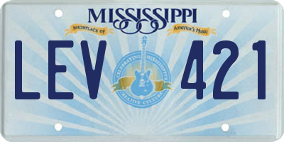 MS license plate LEV421