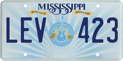 MS license plate LEV423