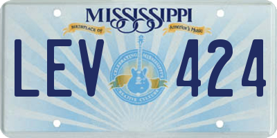 MS license plate LEV424