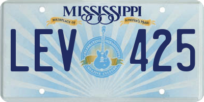 MS license plate LEV425