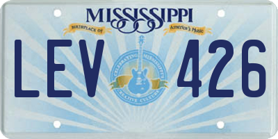 MS license plate LEV426