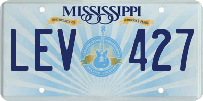 MS license plate LEV427