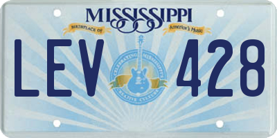 MS license plate LEV428