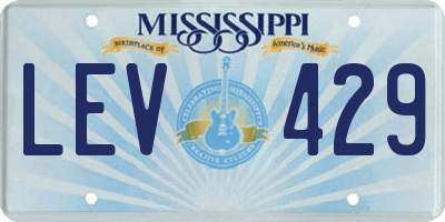 MS license plate LEV429
