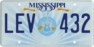 MS license plate LEV432