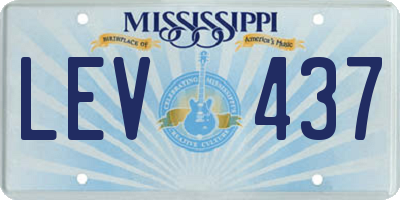 MS license plate LEV437