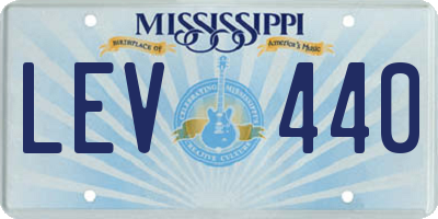 MS license plate LEV440