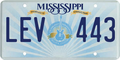 MS license plate LEV443