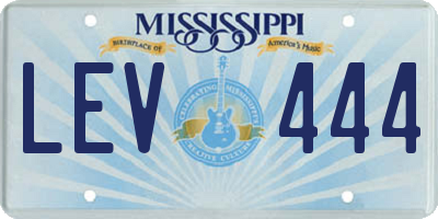 MS license plate LEV444