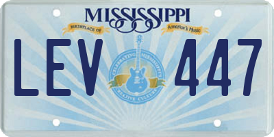 MS license plate LEV447