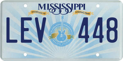 MS license plate LEV448