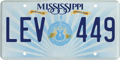MS license plate LEV449