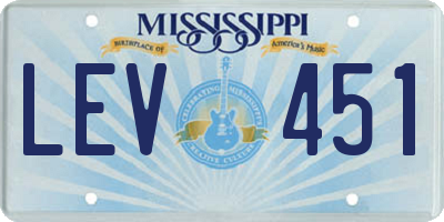 MS license plate LEV451