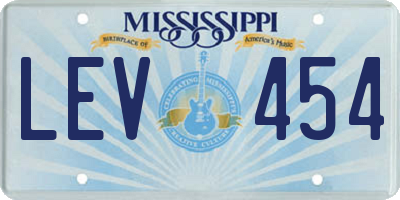 MS license plate LEV454