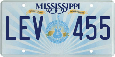 MS license plate LEV455