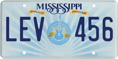 MS license plate LEV456