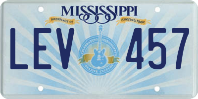 MS license plate LEV457