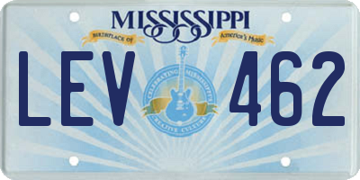 MS license plate LEV462