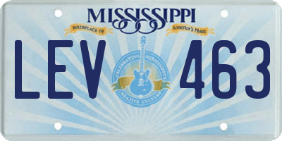 MS license plate LEV463
