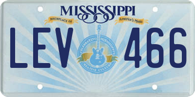 MS license plate LEV466