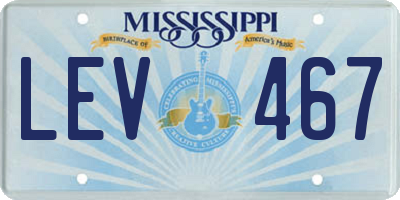 MS license plate LEV467