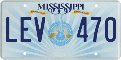 MS license plate LEV470