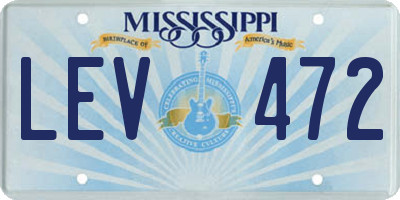 MS license plate LEV472