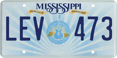MS license plate LEV473