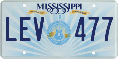 MS license plate LEV477