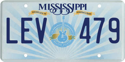 MS license plate LEV479
