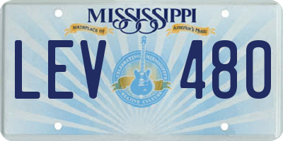 MS license plate LEV480