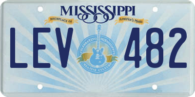 MS license plate LEV482
