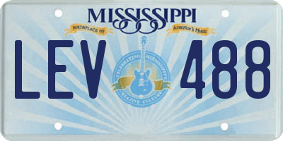 MS license plate LEV488