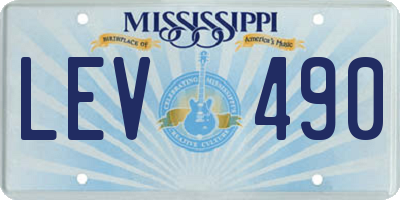 MS license plate LEV490