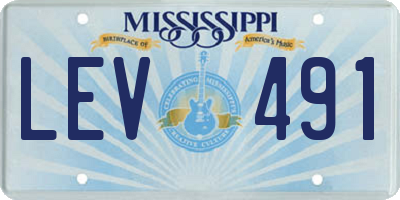 MS license plate LEV491