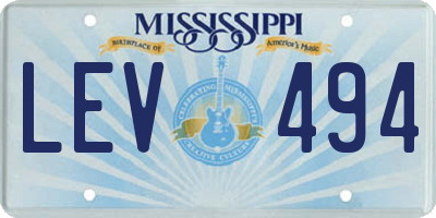 MS license plate LEV494