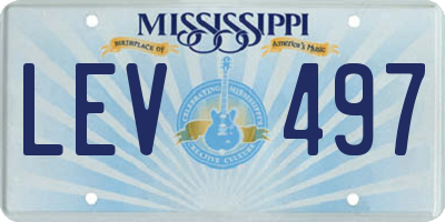 MS license plate LEV497