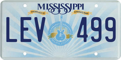 MS license plate LEV499
