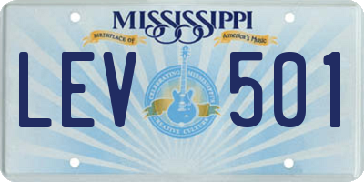 MS license plate LEV501