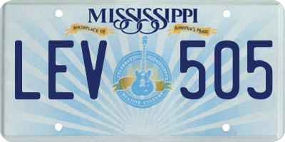 MS license plate LEV505