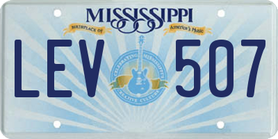 MS license plate LEV507