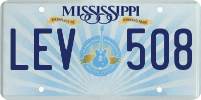 MS license plate LEV508